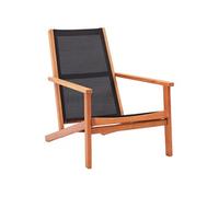 Chaise de jardin base - Bois d'eucalyptus solide et textilène - Noir