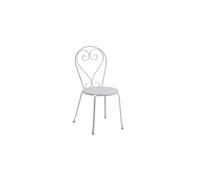 CHAISE DE JARDIN BLANC 41X48 H 90 EN MÉTAL MOD. NEW OLD