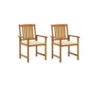 Tuinstoelen 2 st met kussens massief acaciahout3061171