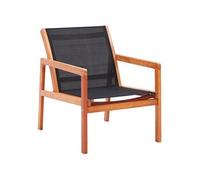 Vidaxl Chaise De Jardin Noir Bois D'eucalyptus Solide Et Textil¿¿Ne