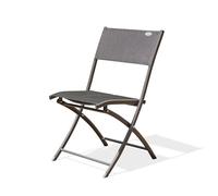 Chaise de jardin pliante - DCB GARDEN - C43 - Aluminium - Textilène - Gris anthracite