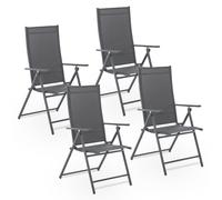 Chaise de jardin Calena Anthracite 4er Set