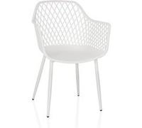 Chaise de jardin / chaise de salle à manger BEGIO L plastique blanc hjh LIVING Blanc G