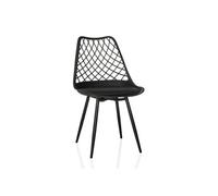Chaise de jardin / chaise de salle à manger BEGIO S plastique noir hjh LIVING Noir G