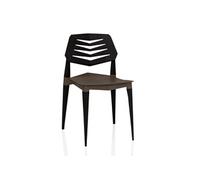 Chaise de jardin / Chaise de salle à manger Flecharo plastique marron/noir hjh LIVING Marron/Noir