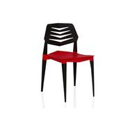 Chaise de jardin / Chaise de salle à manger Flecharo plastique rouge/noir