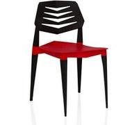 Chaise de jardin / Chaise de salle à manger Flecharo plastique rouge/noir hjh LIVING Rouge/Noir