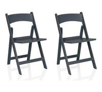 Chaise de jardin / Chaise pliante Travano 1 (Lot de 2 / 2 chaises) plastique gris hjh LIVING Gris