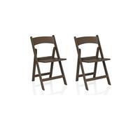 TRAVANO 1 lot de 2 - Chaise pliante Marron