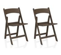 TRAVANO 1 lot de 2 - Chaise pliante Marron