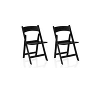 Chaise de jardin / Chaise pliante Travano 1 (Lot de 2 / 2 chaises) plastique noir