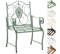 Chaise de jardin - CLP - PUNJAB - Fer forgé - Style romantique - Blanc antique