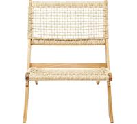 Kare Design Chaise Pliante Copacabana, Beige, Bois Massif, Deco Intérieur et Extérieur, Moderne, Décoration Chambre, Salon, Capacité de Charge max 100kg, 73x78x60 cm (H/L/P)