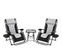 Chaise de jardin de luxe Duo-Set - Chaise de jardin et chaise longue réglables - 2 personnes - 90°-160° - Jardin - Métal - Noir