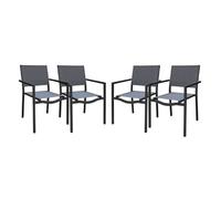 Chaise de jardin empilable aluminium (lot de 4) Nashville