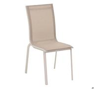 Chaise de jardin empilable ""Axant"" lin & argile en aluminium traité époxy - Hespéride