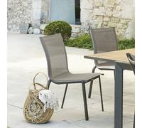 Hespéride Chaise de jardin empilable Axant Wengé/Praline Aluminium traité époxy 48x63x94 cm