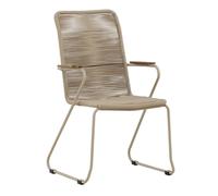 Chaise de jardin empilable Bois - Extérieur - Polyester, Acier et Bois - Beige - H. 93 cm