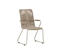 Chaise de jardin empilable Bois - Extérieur - Polyester, Acier et Bois - Beige - H. 93 cm