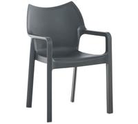 Chaise design Diva capacité de charge max 160 kg , Gris foncé Gris