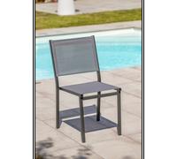DCB Garden – Chaise de jardin empilable – Alu, toile plastifiée