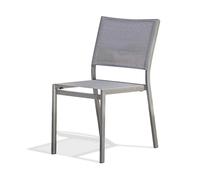 Chaise de jardin empilable STOCKHOLM en textilène et aluminium - GRIS ANTHRACITE