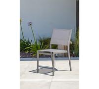 DCB Garden Chaise de jardin empilable en aluminium et toile plastifiée