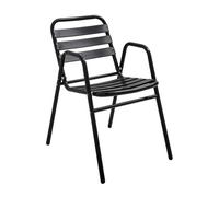 Chaise de jardin empilable en aluminium noire - Oviala