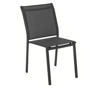 Chaise de Jardin empilable Essentia Anthracite - Aluminium Traité Epoxy Texaline - Dim 46 x 61 x 88 cm - Meuble d'Extérieur Résistant aux UVF