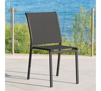 Chaise de jardin empilable ESSENTIA Anthracite Graphite Aluminium traité époxy, Texaline Hespéride