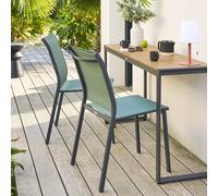 Chaise ""Essentia"" empilable vert olive & graphite - Hespéride