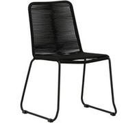 Chaise de jardin empilable Lindos - Polyester et Acier - Noir - H. 87,5 cm Noir