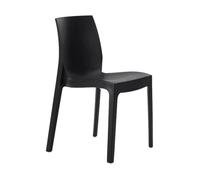Chaise de Jardin Empilable Plastique Colorée Rome Grand Soleil pour Restaurant - Noir