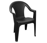 Chaise de jardin empilable, plastique effet rotin - Chaise empilable en plastique - 2 couleurs au choix 1 Stück - anthrazit