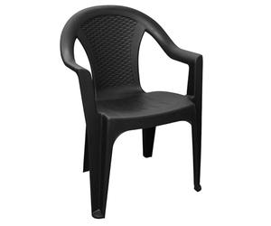 Chaise de jardin empilable, plastique effet rotin - Chaise empilable en plastique - 2 couleurs au choix 1 Stück - anthrazit