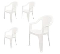 Chaise de jardin empilable, plastique effet rotin - Chaise empilable en plastique - 2 couleurs au choix 4 Stück - weiß