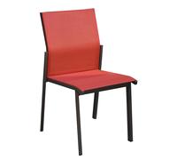 Chaise de jardin empilable Proloisirs Delia - Graphite / Rouge