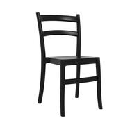 Chaise De Jardin Empilable R¿Sistante Aux Uv En Plastique Noir