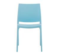 Chaise De Jardin Empilable Résistante Aux Uv En Plastique Bleu Clair Bleu