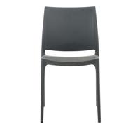 Chaise De Jardin Empilable Résistante Aux Uv En Plastique Gris Foncé Gris