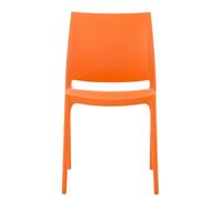 Chaise De Jardin Empilable Résistante Aux Uv En Plastique Orange Orange