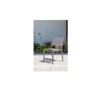 DCB Garden Chaise de jardin empilable en aluminium et toile plastifiée