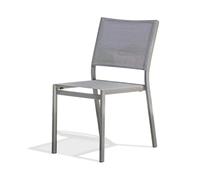 Chaise de jardin empilable STOCKHOLM en textilène et aluminium gris DCB Garden