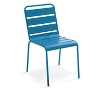 Chaise de jardin en métal bleu pacific Palavas Oviala