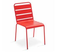 Chaise de jardin en métal rouge Palavas, Oviala