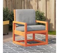 Chaise de Jardin en Pin Massif, Structure à Lattes Imperméable, Design Confortable avec Accoudoirs, Fauteuil Jardin Exterieur, Chaise Exterieur Terrasse, Terrasse, Patio, Marron Ciré, 57.5x63x76 cm