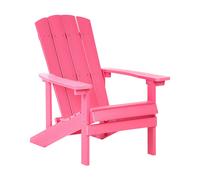Chaise de Jardin en Plastique Effet Bois Terrasse Extérieur Rose Adirondack