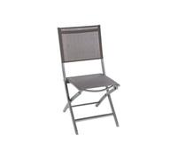Hespéride - Lot de 4 Chaises de Jardin Pliantes Essentia Anthracite - Aluminium Texaline - Dim 45 x 57 x 90 cm - Meuble d'Extérieur Pliable