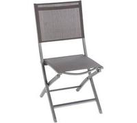 Hespéride - Lot de 4 Chaises de Jardin Pliantes Essentia Anthracite - Aluminium Texaline - Dim 45 x 57 x 90 cm - Meuble d'Extérieur Pliable