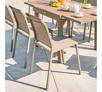 Chaise de jardin ESSENTIA Noisette / Café Aluminium traité époxy, Texaline Hespéride